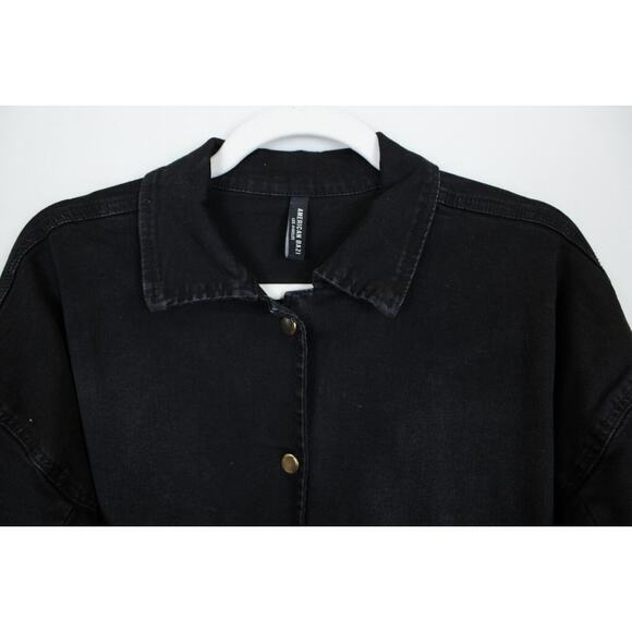 American Bazi Denim Jumpsuit Women S Loose Chain‎ Cut Out Back Stretch Black - Picture 13 of 16